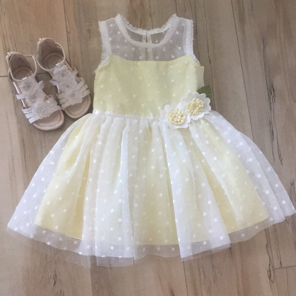 Pink & Violet Yellow Flower Dress